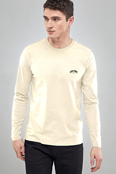 Superlife Ανδρικό μακρυμάνικο μπλουζάκι με στάμπα New York SPR25TS37