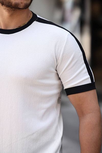 CAN Crew Neck Piece Wrapped Fabric Tshirt
