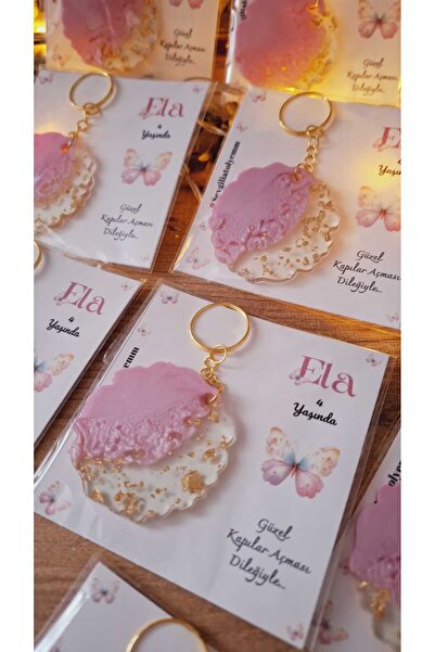 SevgiliAtolyemm KELEBEK KARTLI ANAHTARLIK 10 ADET BABYSHOWER DOĞUM GÜNÜ MEVLÜ...