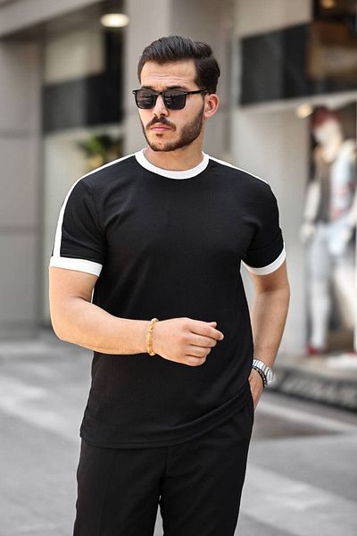 CAN Crew Neck Piece Wrapped Fabric Tshirt