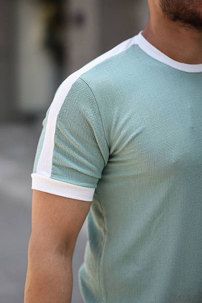 CAN Crew Neck Piece Wrapped Fabric Tshirt