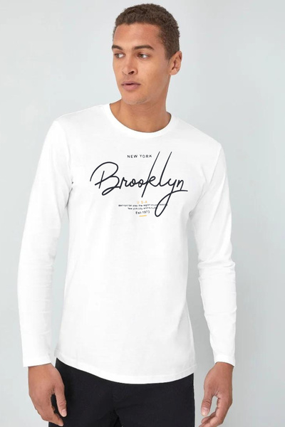 Superlife Ανδρικό μακρυμάνικο μπλουζάκι με στάμπα Brooklyn SPR25TS39