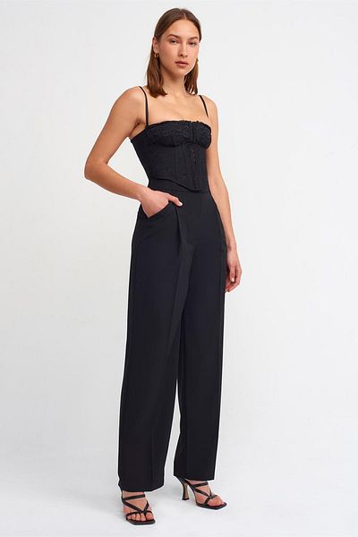 FASHION COCKTAIL Salopetă lungă pentru invitație de cocktail - Set din două piese cu bustieră și pantaloni