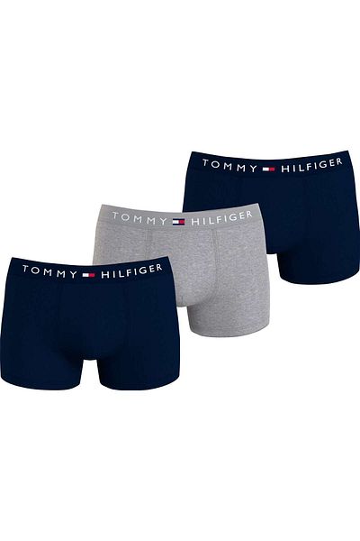 Tommy Hilfiger Navy Blue 3 Pack - Cotton men's Boxers, Elastic Band, Daily Use, Brand LoGo