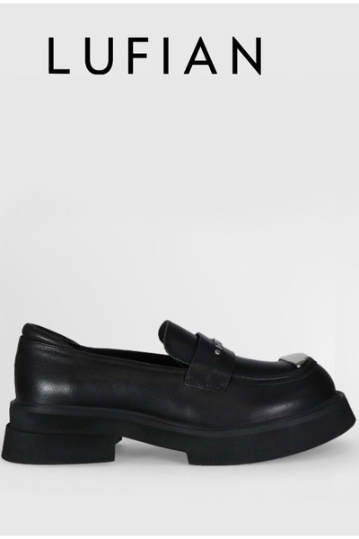 Lufian 122230004 Lucy Oxford Women's Leather Classic Shoes Black
