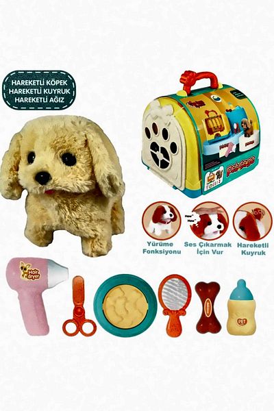 OMZ Li dog and light sound transparent cage set pet home girl children educational toy boy toys
