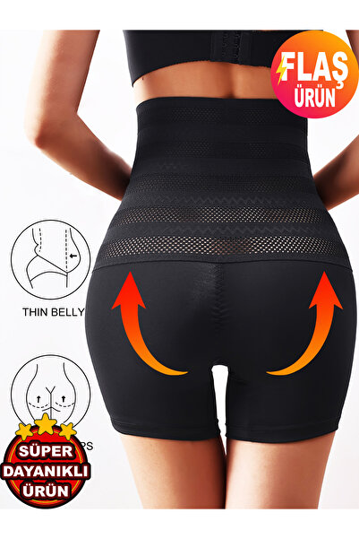 KEMSON Împingeți șoldurile orizontale, pantaloni scurți cu corset cu aripi și reducerea obișnuințelor strânse