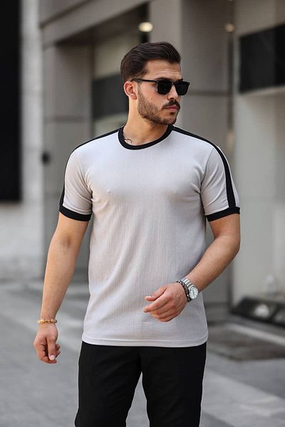 CAN Crew Neck Piece Wrapped Fabric Tshirt