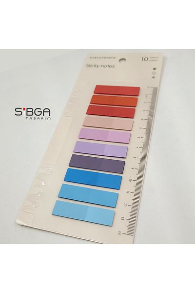 sibga tasarım Transparent Colored Post-It Note Paper - 200 Sheets Bookmark Sticker
