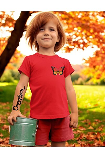 oneagılyazı Leptir Štampano Devojka Oversize kroj T-shirt