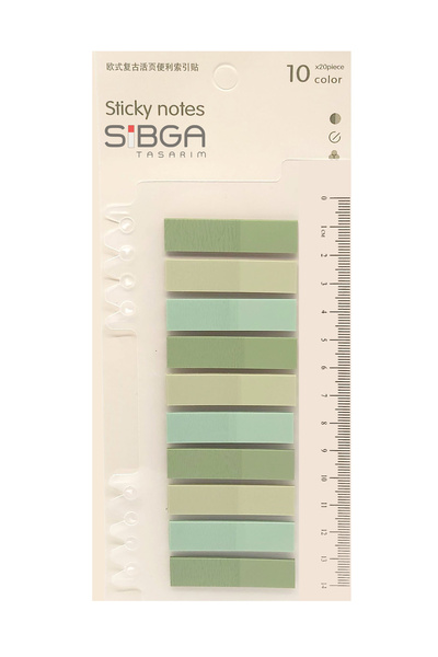 sibga tasarım Şeffaf Yeşil Renkli Postit Post-it Post It. Kitap Ayracı Ayraç Postit Sticker 200 Yaprak