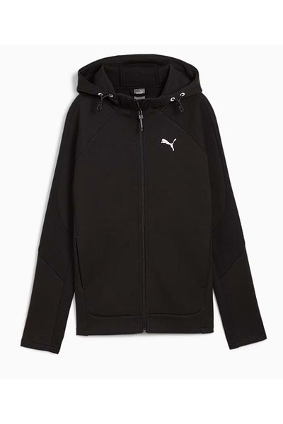 Puma 681670 -01 Evostripe Μαύρο γυναικείο μπουφάν με κουκούλα - Φούτερ με φερμουάρ