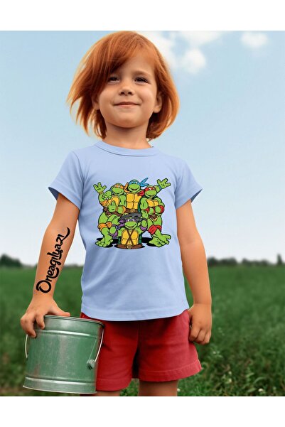 oneagılyazı Ninja Turtles Printed Girl's Oversize T-Shirt