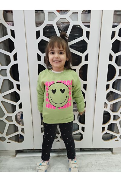 Kız Çocuk Şardonlu Desenli Sweatshirt - Sweat (Kalıbı Dar)