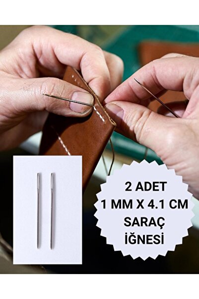 Eskişehir hobi sanat Küt Başlı Elde Mumlu Ip Dikiş Iğnesi, Saraç Iğnesi, Deri...