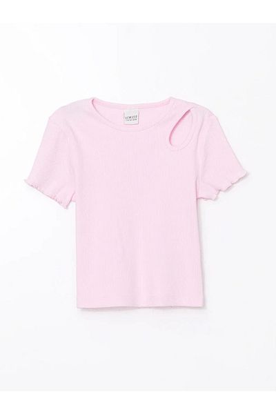 LC Waikiki Κοριτσίστικο μπλουζάκι LCW ECO Pink Crew Neck