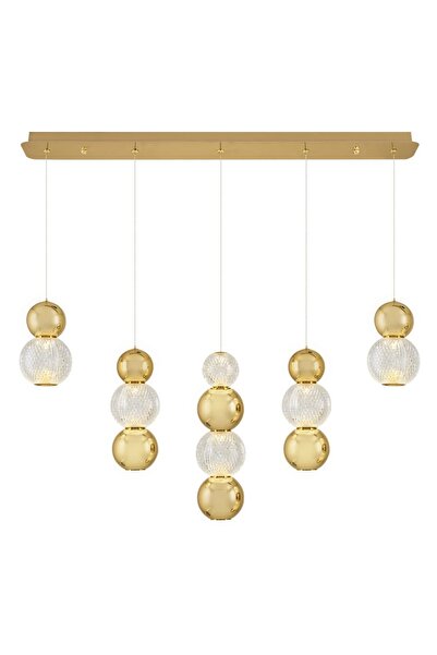 Özcan Aydınlatma 4136-5As-03 5'Li Güneş Sıralı Sarkıt Avize Sarı