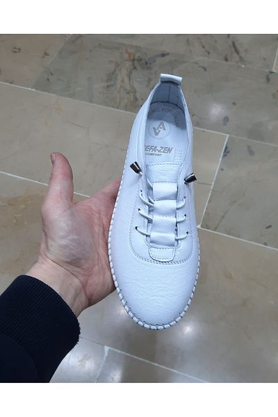 VEFAZEN Women's Inner-Outside Genuine Leather Orthopedic Soft Sole Seasonal Casual Shoes
