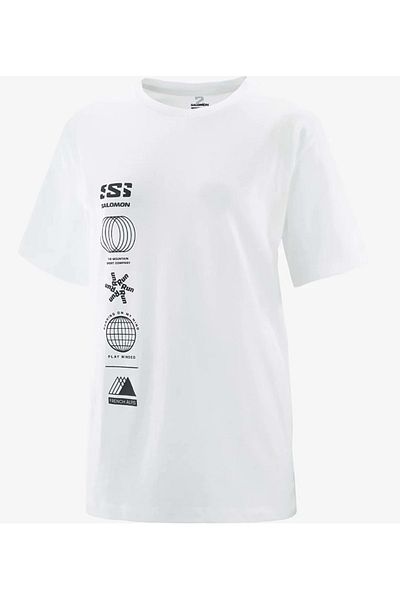 Salomon Lc2233 Logo Combo Ss Tee W T-shirt pentru femei Alb