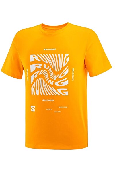 Salomon LC2218800 Running Graphic SS Tee T-Shirt Ανδρικό T-Shirt ΠΟΡΤΟΚΑΛΙ