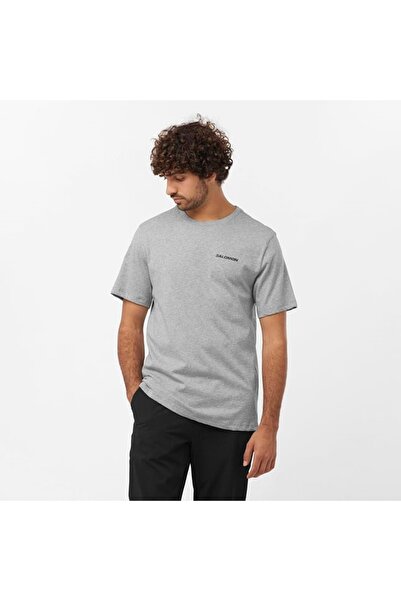 Salomon LC2219 Graphic Perf SS Tee T-Shirt Ανδρικό T-Shirt ΓΚΡΙ