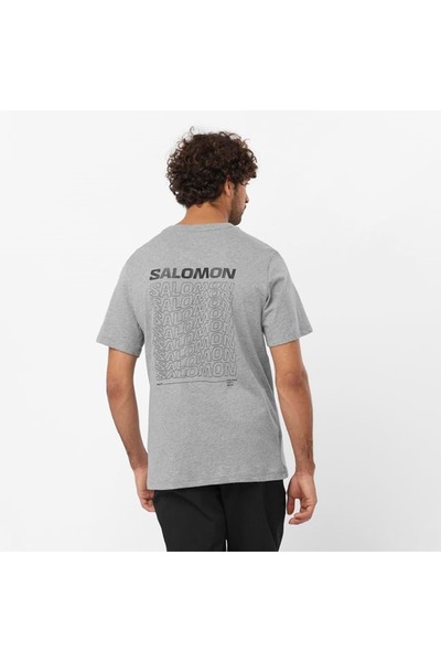 Salomon LC2219 Graphic Perf SS Tee T-Shirt Ανδρικό T-Shirt ΓΚΡΙ