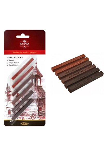 Koh-i Noor Koh-I-Noor Graphite Block Set 7X7X70Mm Sepia