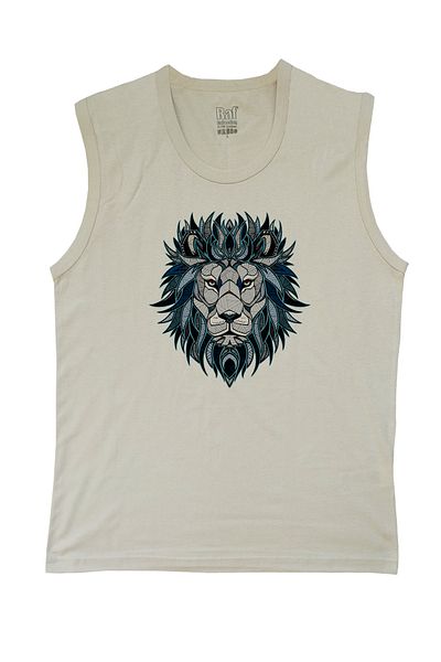 Raf Coll Ανδρικό αμάνικο πλεκτό μπλουζάκι Arslan Design Digital Printed 100% βαμβάκι