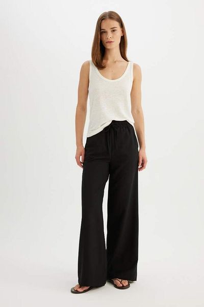 DeFacto Wide Leg and Elastic Waist Lace-Up Trousers - 25K801T03119