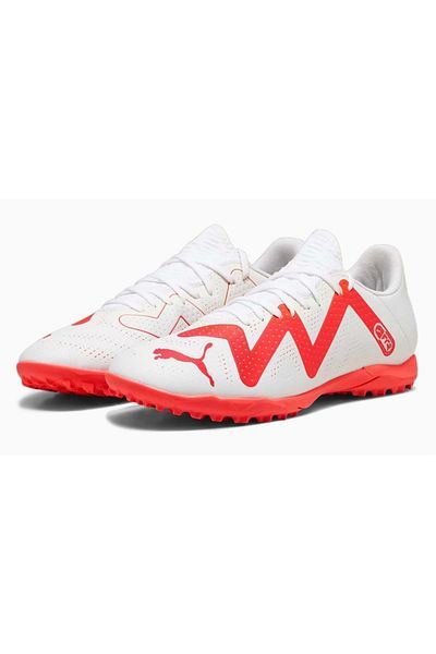 Puma FUTURE PLAY TT PUMA White-Fire Orchid - Astroturf Field Shoes