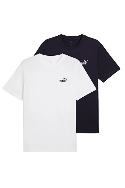 Puma Herren T-Shirt 2er Pack - ESS Small No. 1 Logo Tee , Rundhals, Kurzarm, uni