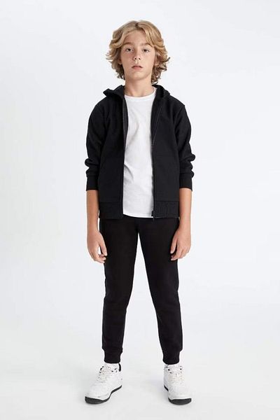 DeFacto Boy's Black Waist Elastic Pocket Jogger School Sweatpants 25k801t01751
