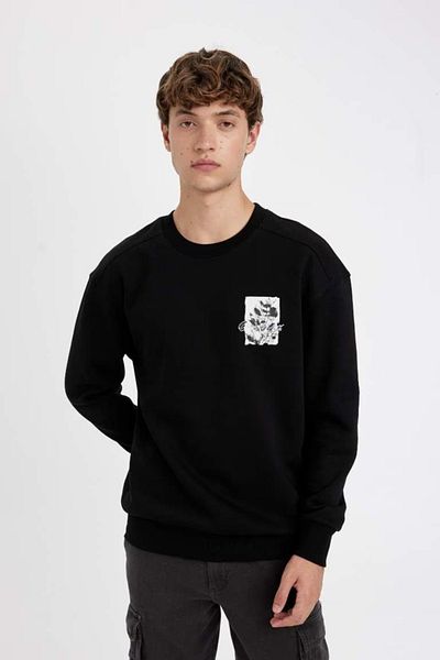 DeFacto Φούτερ με στάμπα Crew Neck Boxy Fit - C7048AX24AU