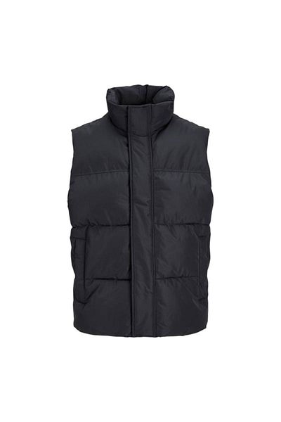 Jack & Jones Jack&Jones Stehkragen Pufferweste Schwarz Herrenweste 12256981