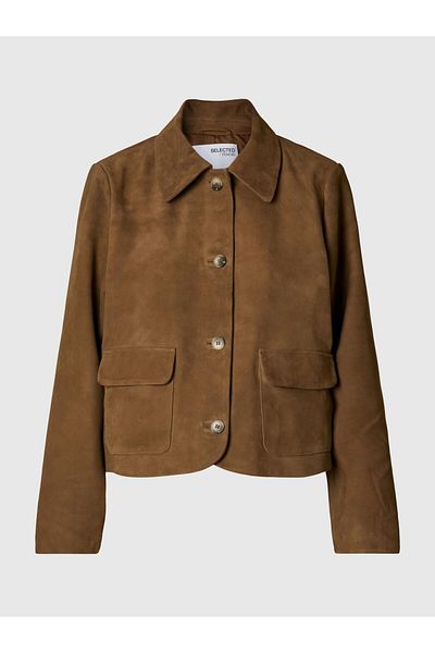 Selected Femme Jacke 100% Wildleder