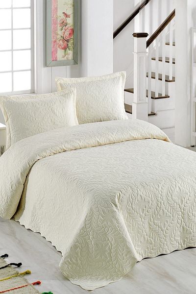 Örtüm Ivy Cream Microfiber Quilting - Διπλό κάλυμμα κρεβατιού