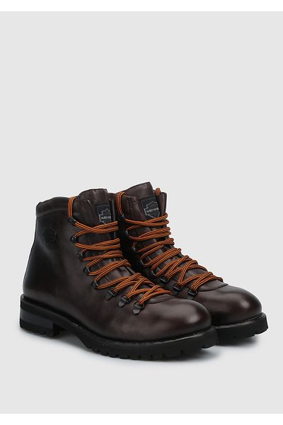 Harley Davidson Δερμάτινες Σκούρο Καφέ Ανδρικές Μπότες NOTLEY