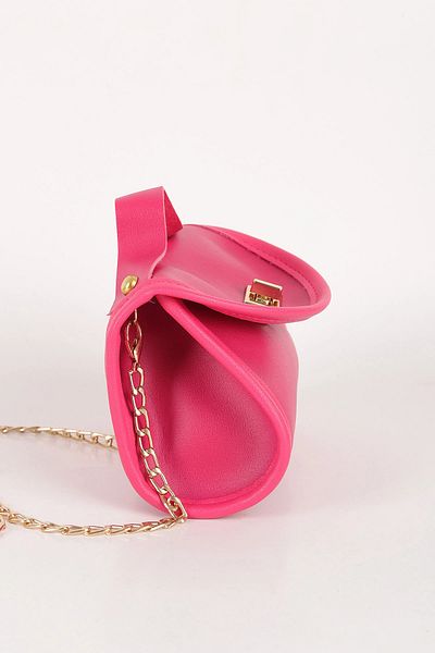 MK butik Geantă de mână și de umăr pentru fetiță cu mini curea lungă cu lanț (14×10×7CM)