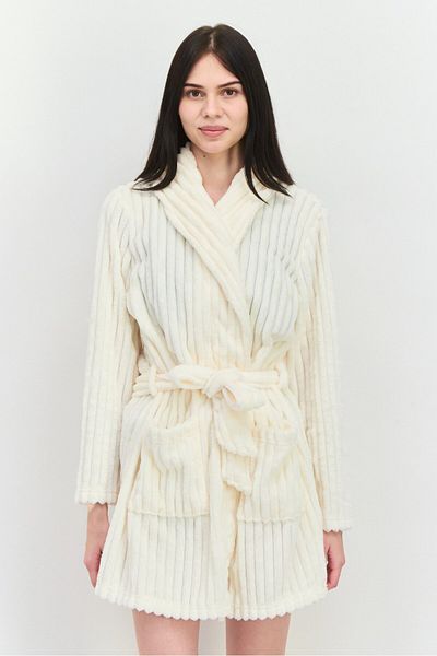 Tahari Women Textured Belted Robe, Ivory