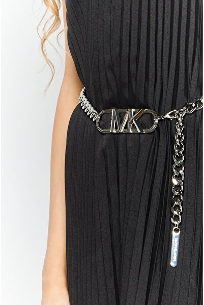 Michael Kors Women Plain Midi Dress, Black