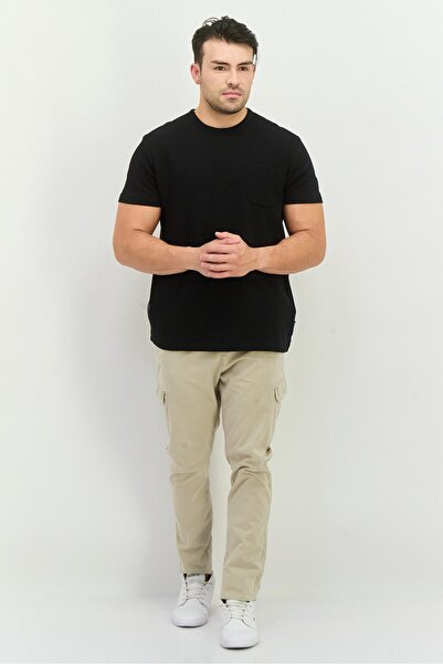 French Connection Men Crew Neck Short Sleeves Textured T-Shirt, Black