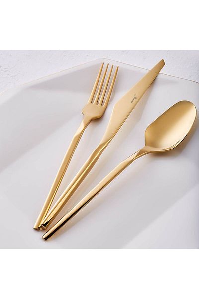 Jumbo 5100 Quartz Titanium Gold 12-Person 84-Piece Cutlery Set 500.01.01.6962