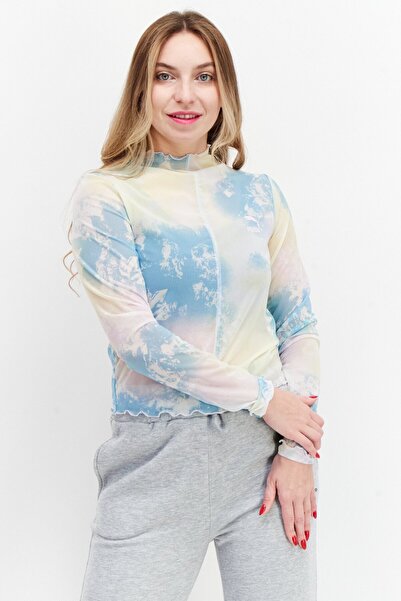 Puma Women Sportswear Fit Long Sleeves Tie Dye Top, Turquoise