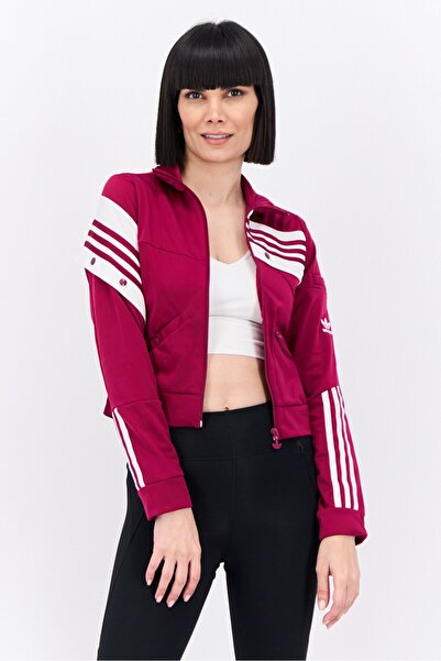 adidas Women Sportswear Fit Long Sleeves Outdoor Jacket, Maroon