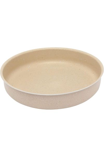 Trust Pro Aluminium Round Oven / Baking Tray with Non Stick Granite Coating 32 cm, Cream ( KG009 )