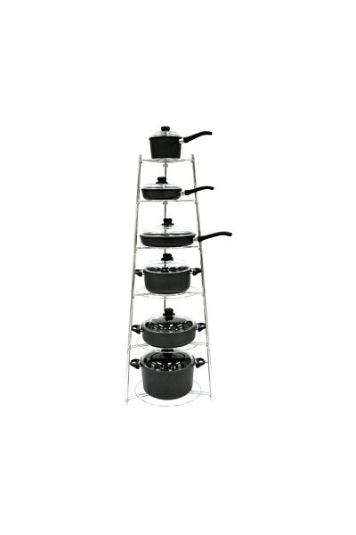 Arshia 6-level Pot Rack For Organizing Cookware.