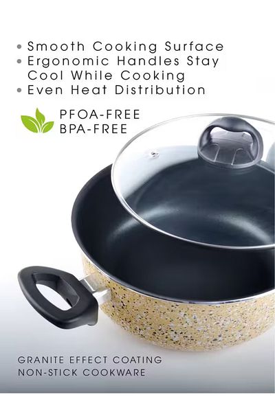 Trust Pro Aluminum Non Stick Cookware Set of 9 Pcs Yellow KR60