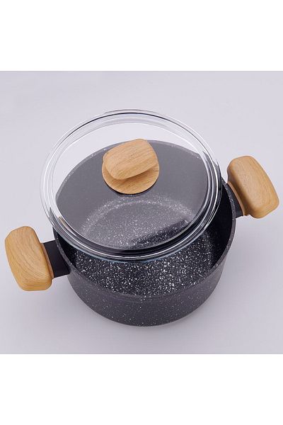 KORKMAZ Korkmaz (Montana ) Pot with Glass Lid. 28 cm capacity.
