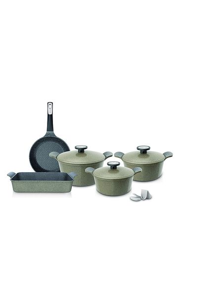 NEOFLAM Korean cookware set, 8 pieces, Extrema Beige Granite