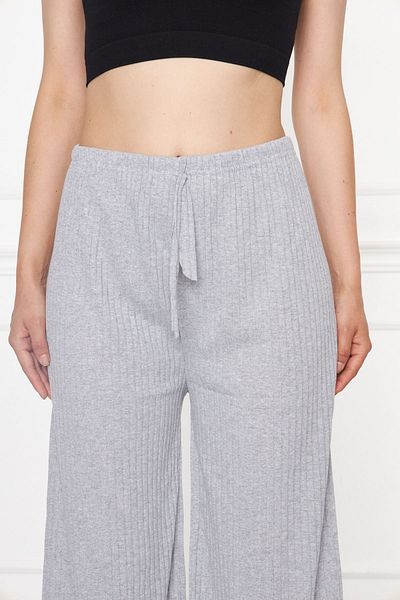 Oyga Pantaloni și pantaloni de trening cu nervuri gri pentru femei, pijamale casual pentru acasă